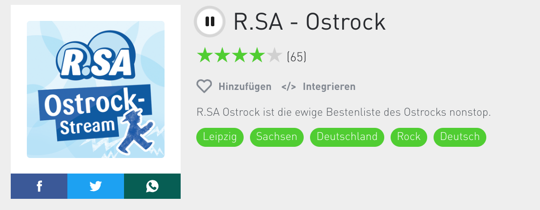 R.SA Ostrock ist die ewige Bestenliste des Ostrocks nonstop.